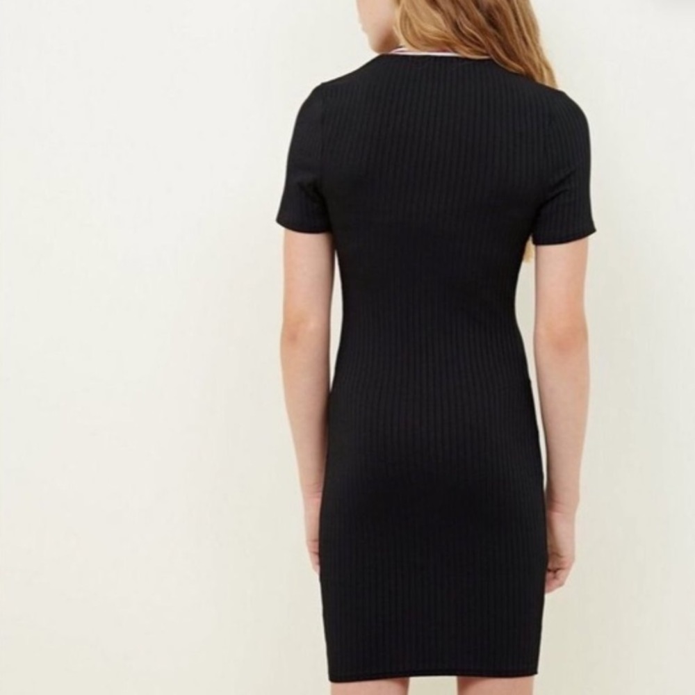 Zara black ribbed bodycon dress
